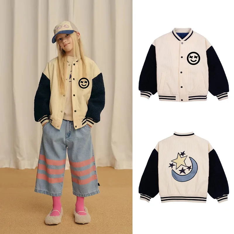 

Winter Thick Jacket for Children Boys Girls Fashion Warm Coats Lovely Pattern Coats Unisex Long Sleeve Baseball Uniform