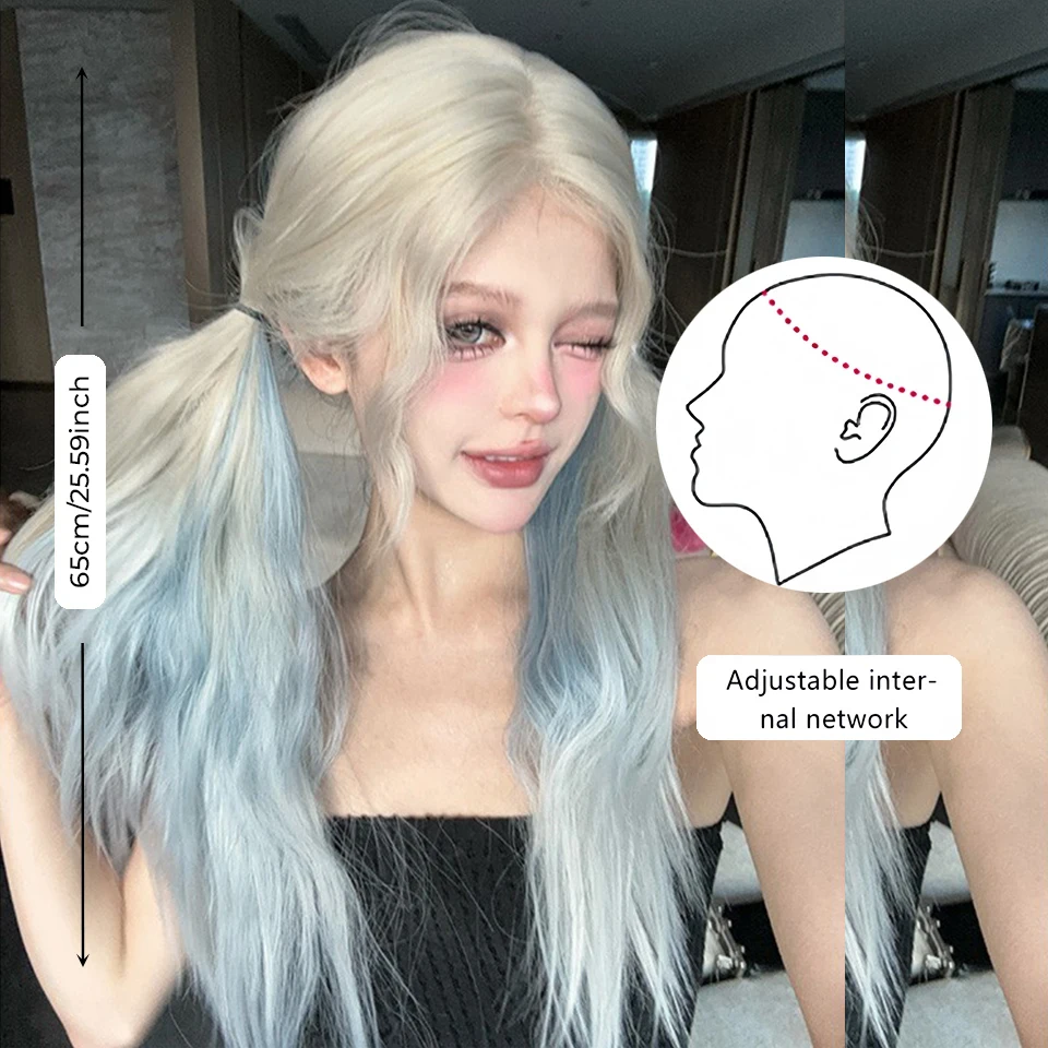 Synthetic Blonde Wig for Women and Girls Long Wavy Heat Resistant