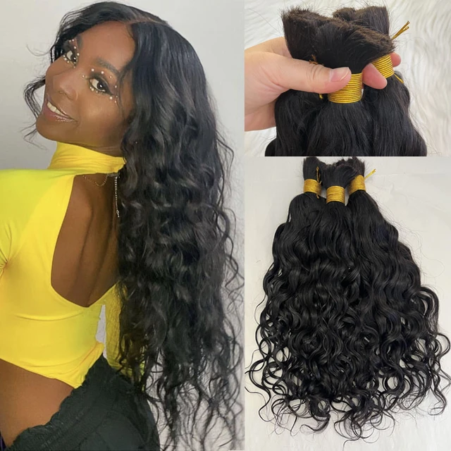 Micro Braiding Hair Bulk Deep Wave Malaysian Human Hair Bulk No Weft  Crochet Braids Bundles Hair 100g 1Piece 10-30inch - AliExpress