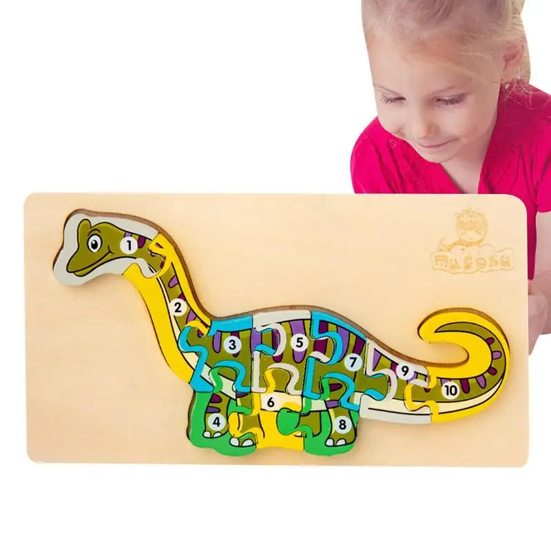 

Kids Dinosaur Puzzle Wooden Animal Puzzle Montessori Jigsaw Puzzles Educational Dino Puzzles For 2 3 4 Year Old Boys Girls