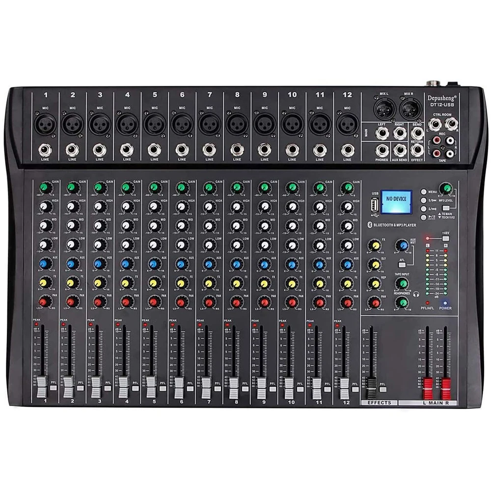 プロオーディオサウンドミキサーdepusheng DT8 8/12チャンネルの