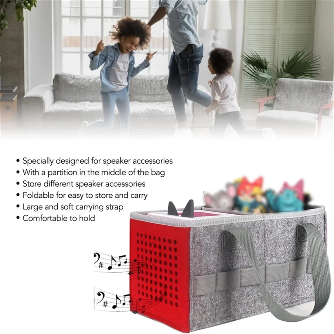 Portable Kids' Toniebox Hard Travel Case with Handle
