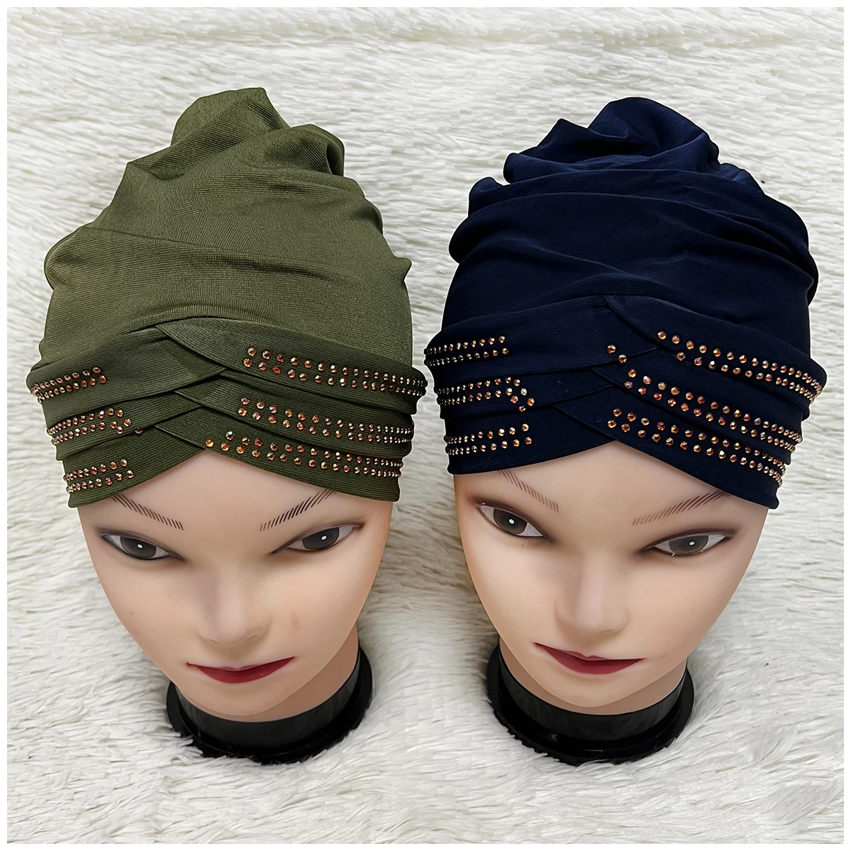 6/12 Pieces Latest Fashion Muslim Female Turban Hat Bonnet