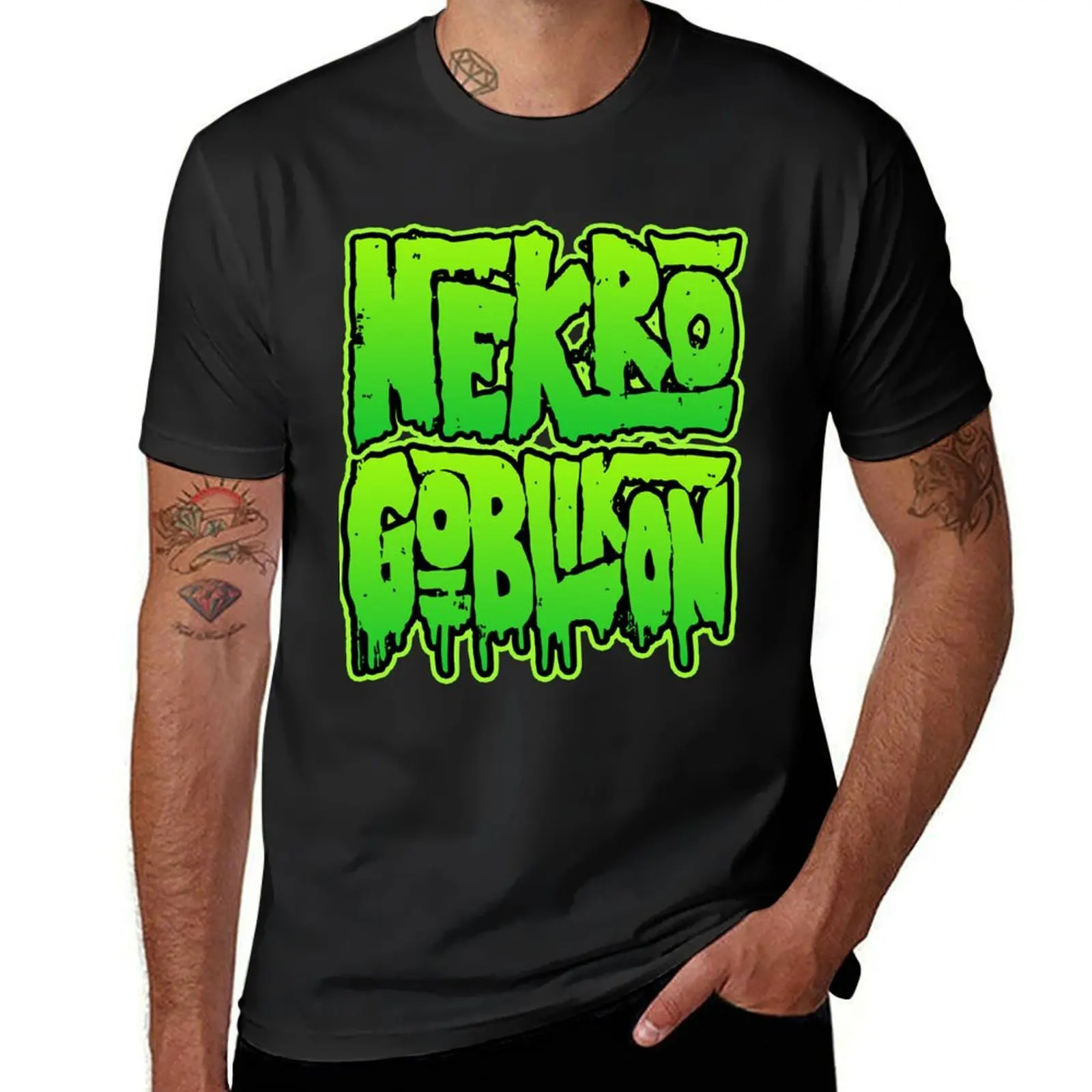 

Nekrogoblikon Logo Slime Green T-Shirt oversizeds Aesthetic clothing sublime mens t shirts casual stylish
