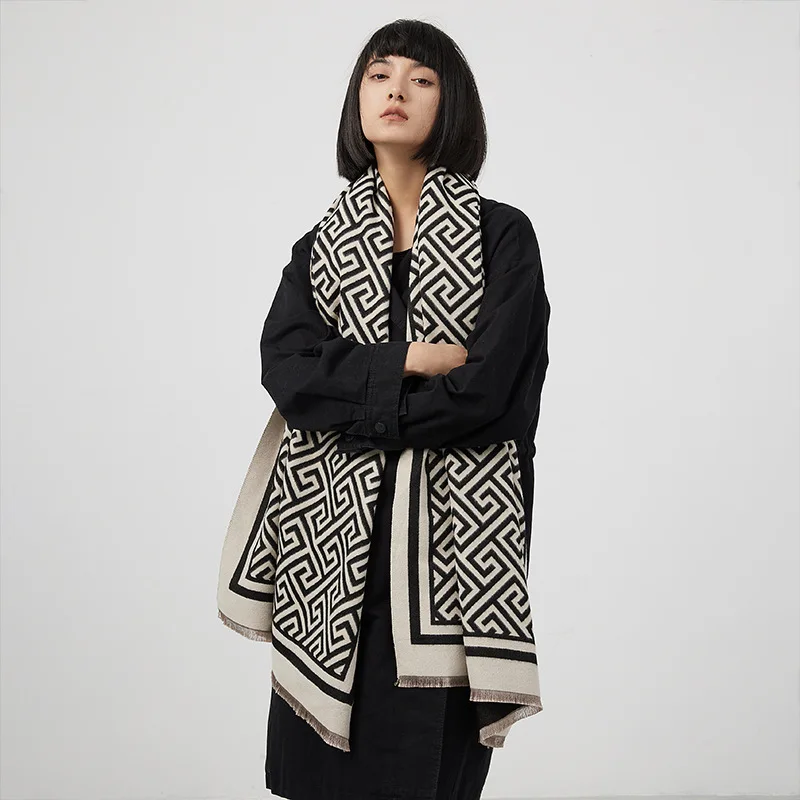 

Осенне-зимний теплый кашемировый шарф, роскошные шарфы и повязки простого дизайна, Женская шаль, суперледи, Пашмина, шарфы, женский шарф