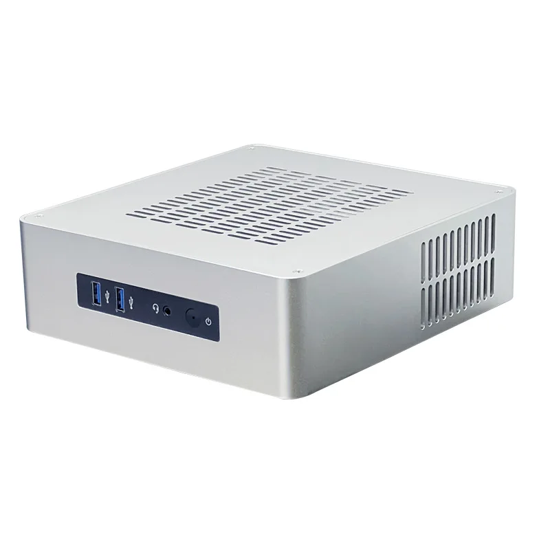 All Aluminum Chassis Small Desktop Computer Case PSU HTPC Mini itx pc HTPC Mini-ITX Computer Chassis Support DC Pico PSU USB3.0