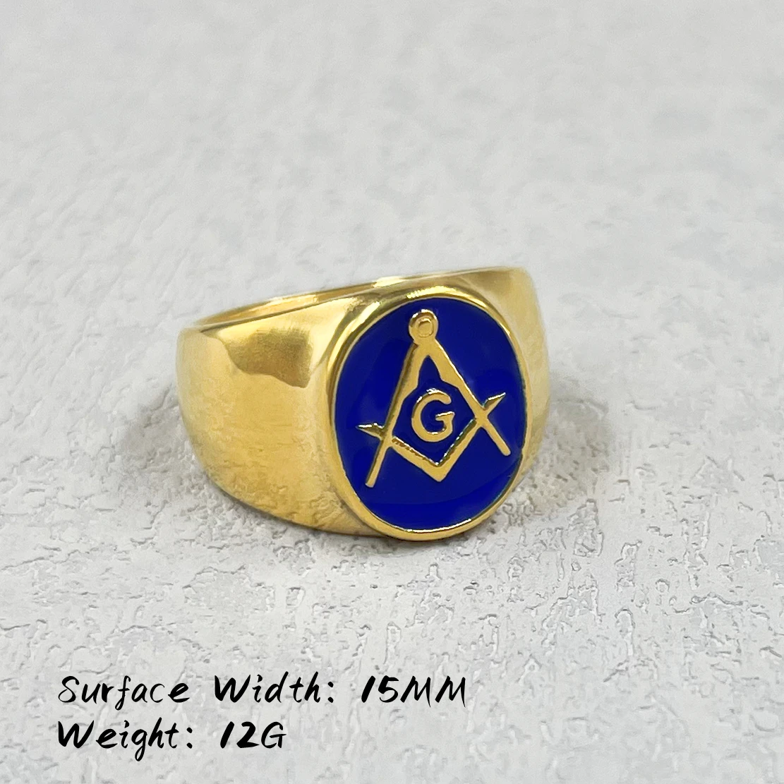 Men's Vintage Hiphop Rock Stainless Steel Ring in Gold Finish