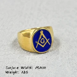 Men's Vintage Hiphop Rock Stainless Steel Ring in Gold Finish - 8 (RF0017 - GOLD)