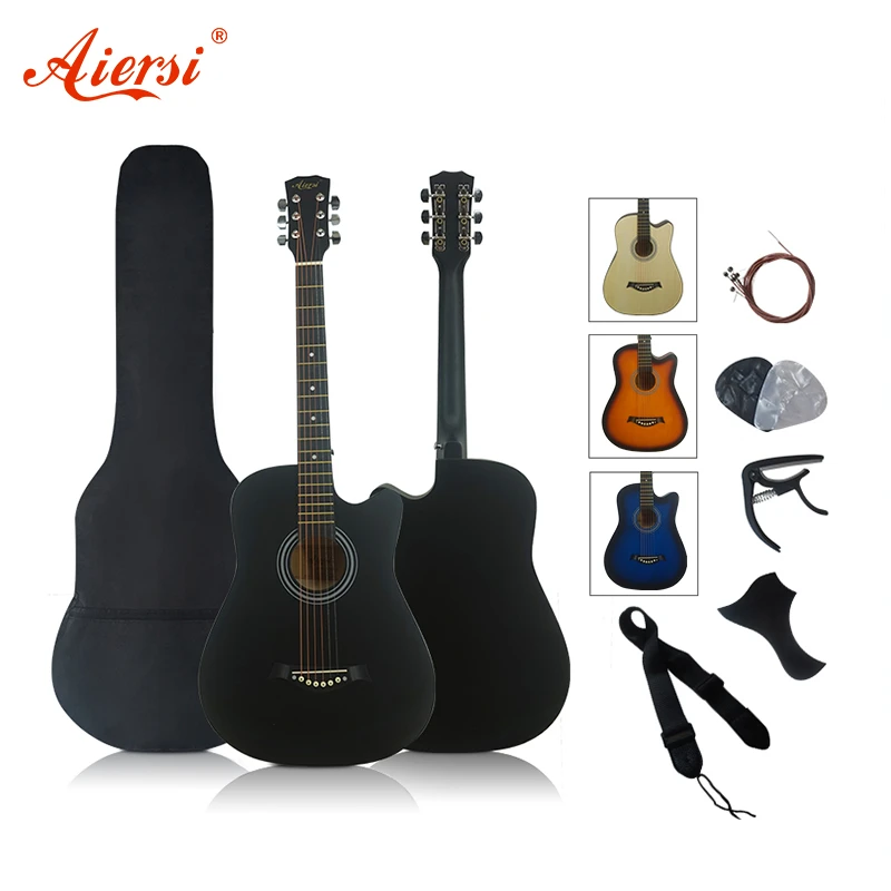 Aiersi 38 Inch Basswood Colour Acoustic Guitar Travel Steel String Folk