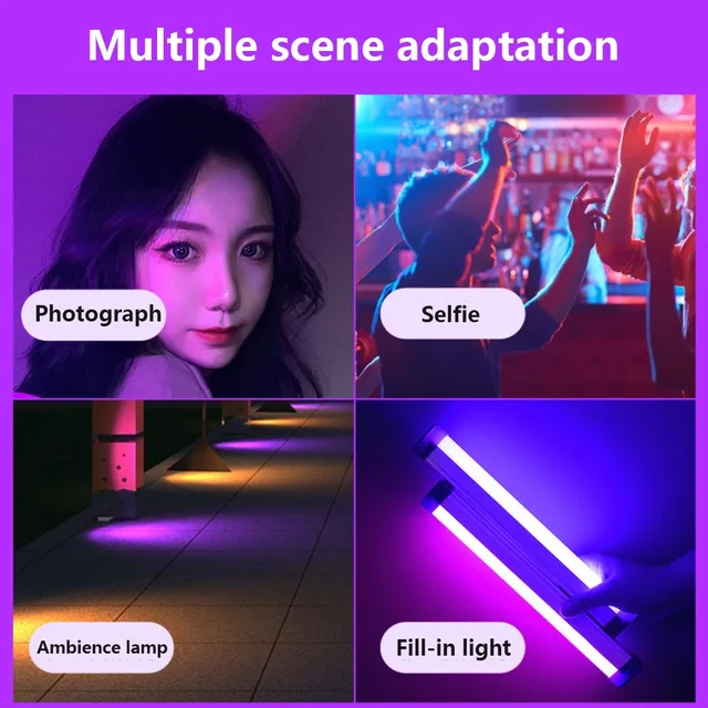 Colorful Tube Light RGB Light 17cm/32cm USB Light Night Light purple Blue Light Stick Room LampHandheld Hanging Fill Light Photo 4