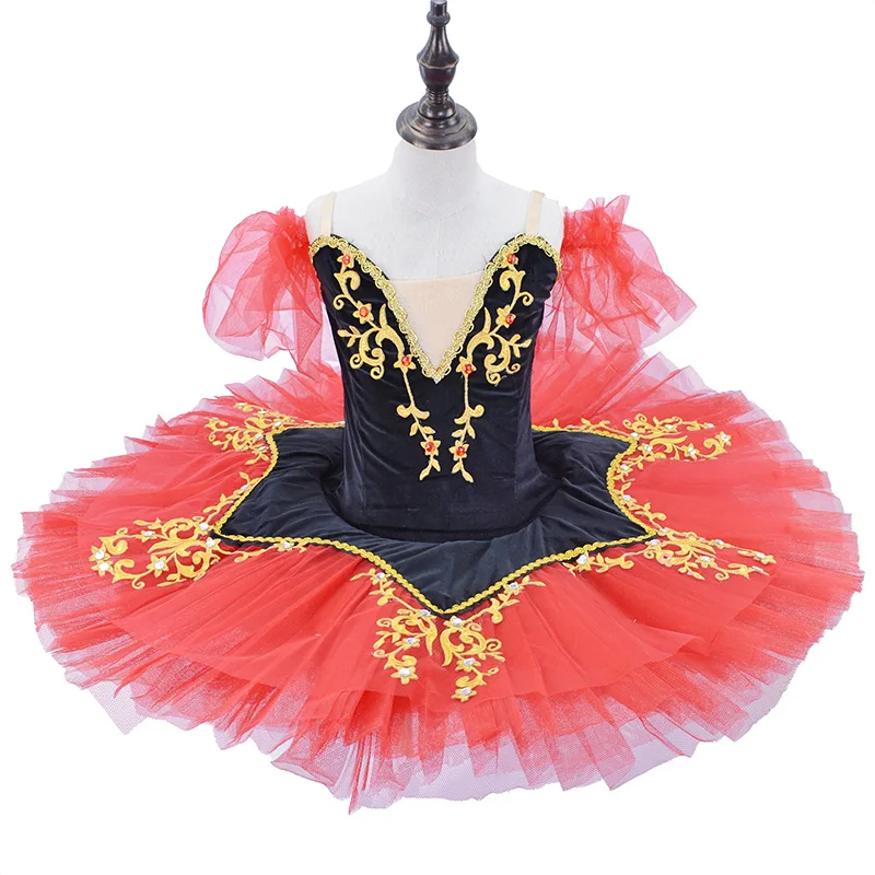 

Professional Ballet Tutu Red Paquita Ballet Pancake Swan Lake Tutu Ballerina Costumes Dancing Costume Figure Skating Dress Girls