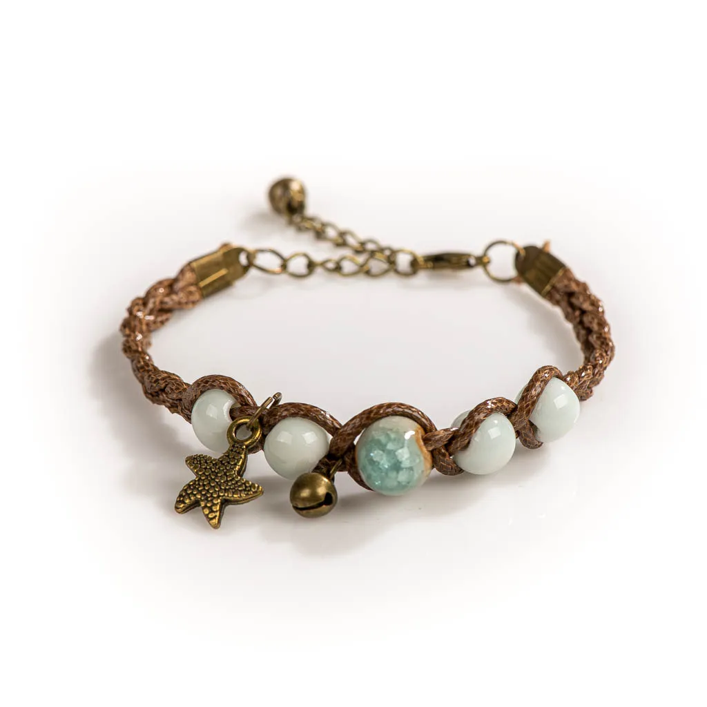 Ceramic Bracelet Handmade Beads Bracelet for Women,stone bead bracelet,ceramic bracelet,beaded bracelet