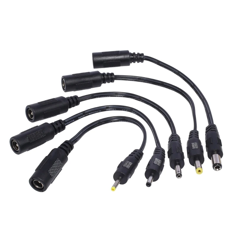 

5.5x2.1mm Female to 2.5x0.7mm 3.5x1.35mm 4.0x1.7mm Male Convenient Cable 15cm/5.9inch for Efficient Charging