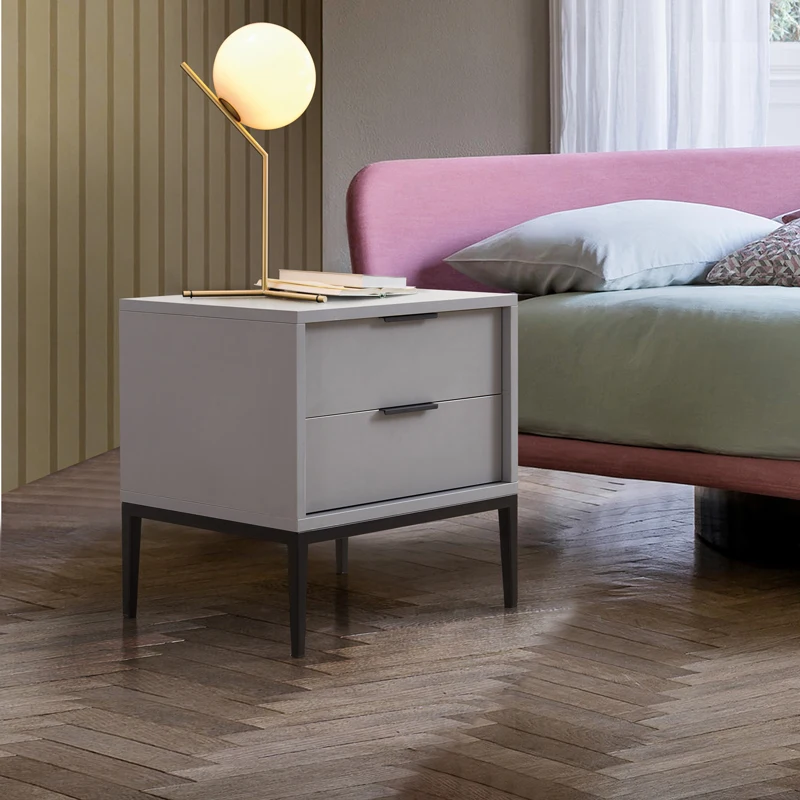 

Nordic Modern Nightstands Aesthetic Storage Box Drawers Minimalist Bedside Table Small Space Low Nachttisch Bedroom Furniture