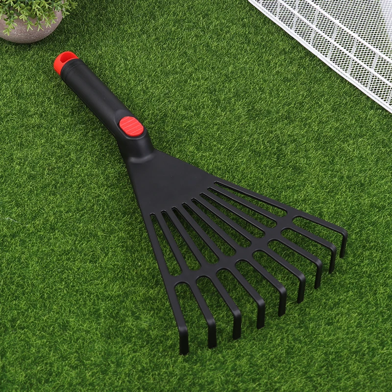 Garden Grass Leaf Rake Plastic Rake Gardening Lawn Hand Tool With Handle for Garden Maintenance Plant Care farming rake