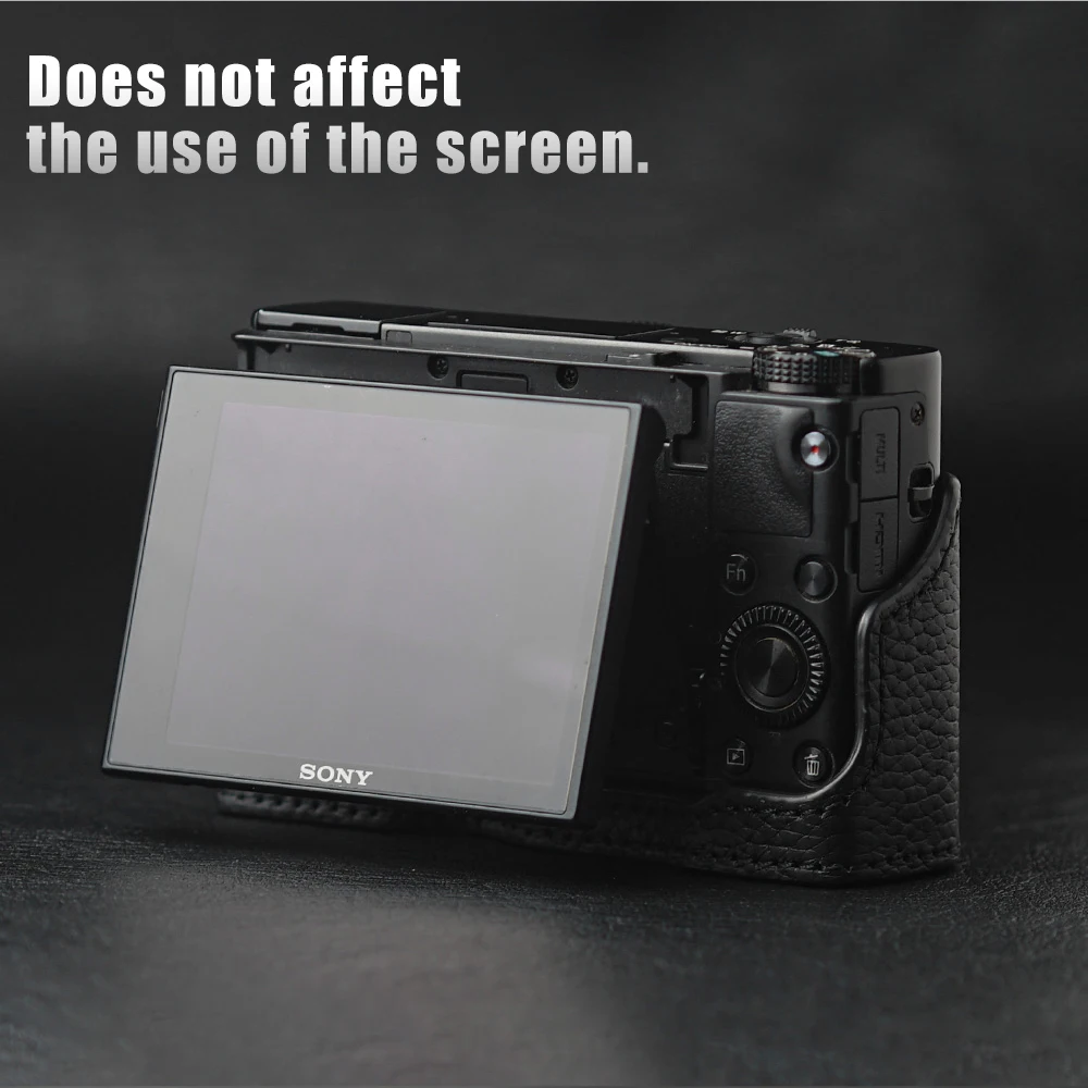 DSC-RX100M6 가죽 하프 카메라 케이스, 카메라 가방 커버, 사진 숄더 스트랩