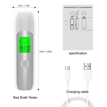 Oral Odor Tester, Portable Oral Health Monitor, Halitosis Tester with Built-in Battery, Charging Function 6