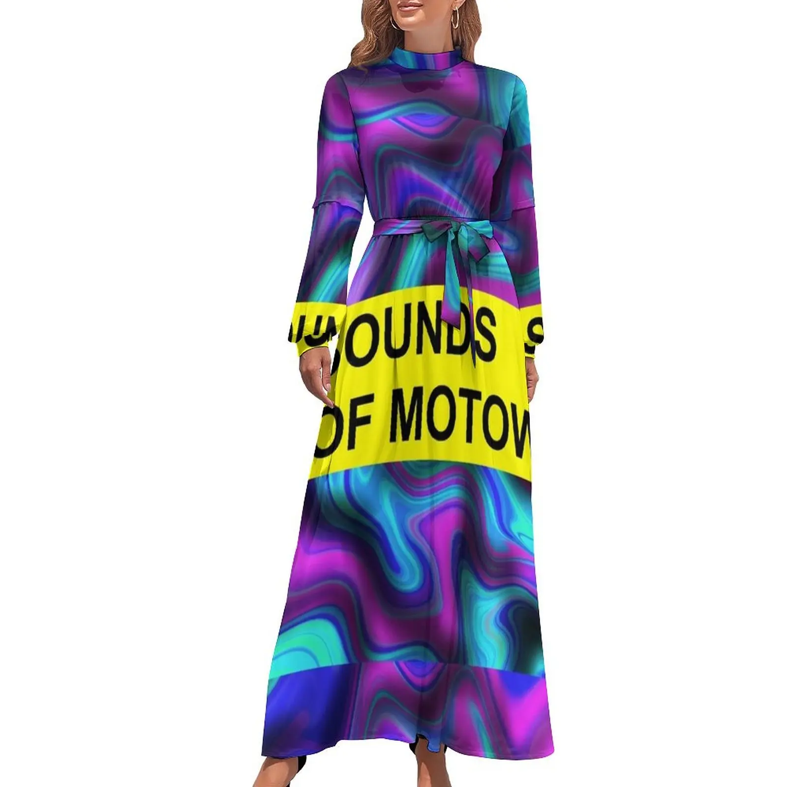 thumbnail image 1 of Sonidos de motown Vestido largo Vestido de verano Vestidos diarios de manga larga Vestidos de fiesta para mujer, 1 of 5