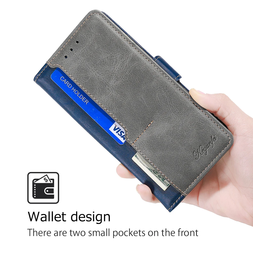 Elegant Business Book Style Multi Card Leather Flip Kickstand Case Cover