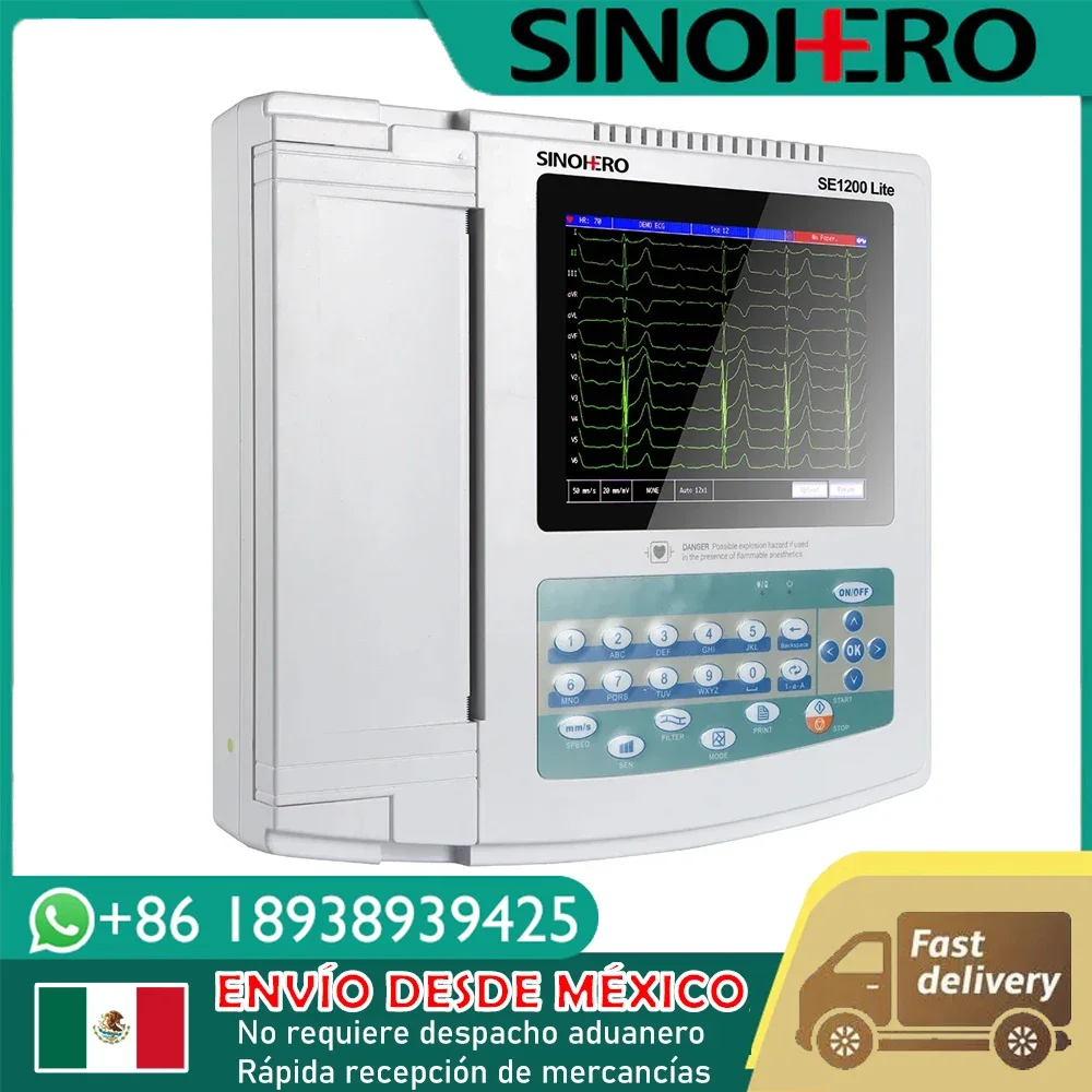Warehouse in Mexico SE1200Lite Touch Screen 12 Channel 12 Lead ECG Machine Digital Electrocardiograph EKG Monitor with Software