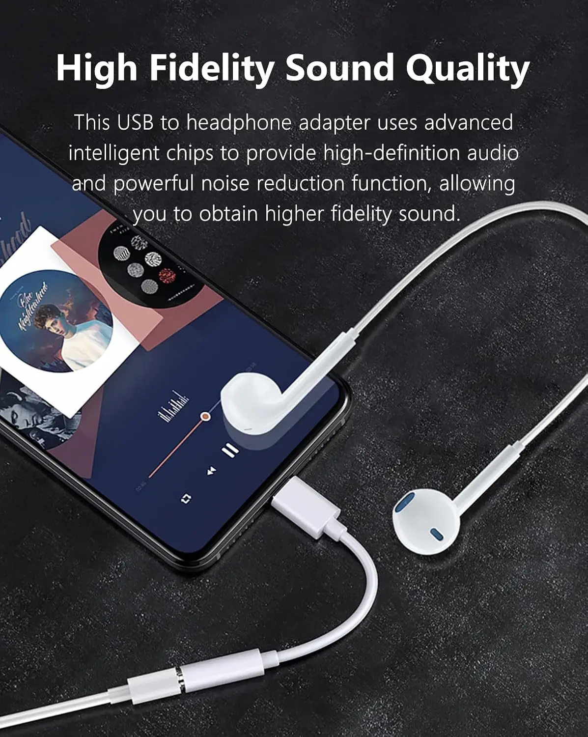 USB-C to 3.5mm 헤드폰 잭 어댑터, 아이폰 16/15 Pro, 삼성 갤럭시 S25/S24/S23, 아이패드 프로용 오디오 Aux 동글, DAC 컨버터