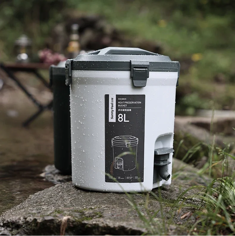 

Outdoor Camping 8L Thermostatic Bucket Wilderness Camp Insulation Bucket Food Preservation Storage Box Fresh-keeping Container