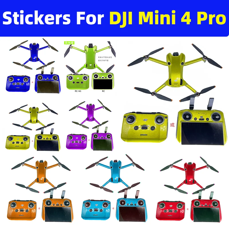 For DJI Mini 4 Pro Drone RC 2/RC-N2 Remote Controller Stickers Protective Film Anti-scratch Decals Skins Personalized Refit Kit drone accessories fashion stickers camera sticker smartphone stickers