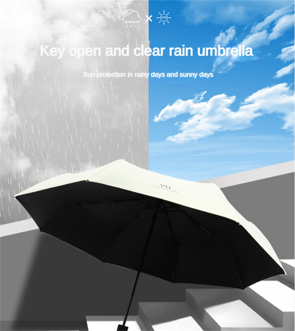 Travel Portable Mini Sun & Rain Folding Anti UV Umbrella, Lightweight UV Protection Windproof Umbrella For Lady And Gentleman