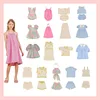 BE Knitted Dress Set 2025 Summer Girls' Versatile Solid Color Short Sleeved Shorts Dress Sleeveless Top Set Baby Crawler Suit 1