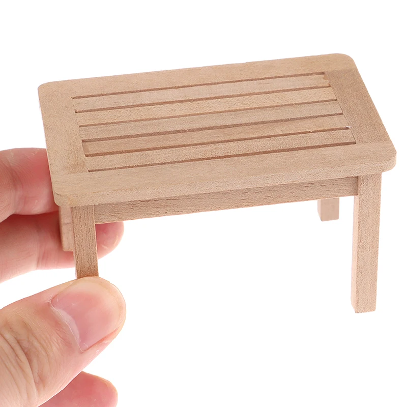 New 1:12 Dollhouse Miniature Wooden Tea table Doll House Handcrafted Bedside Table Furniture Model Decor Mini Cabinet 4