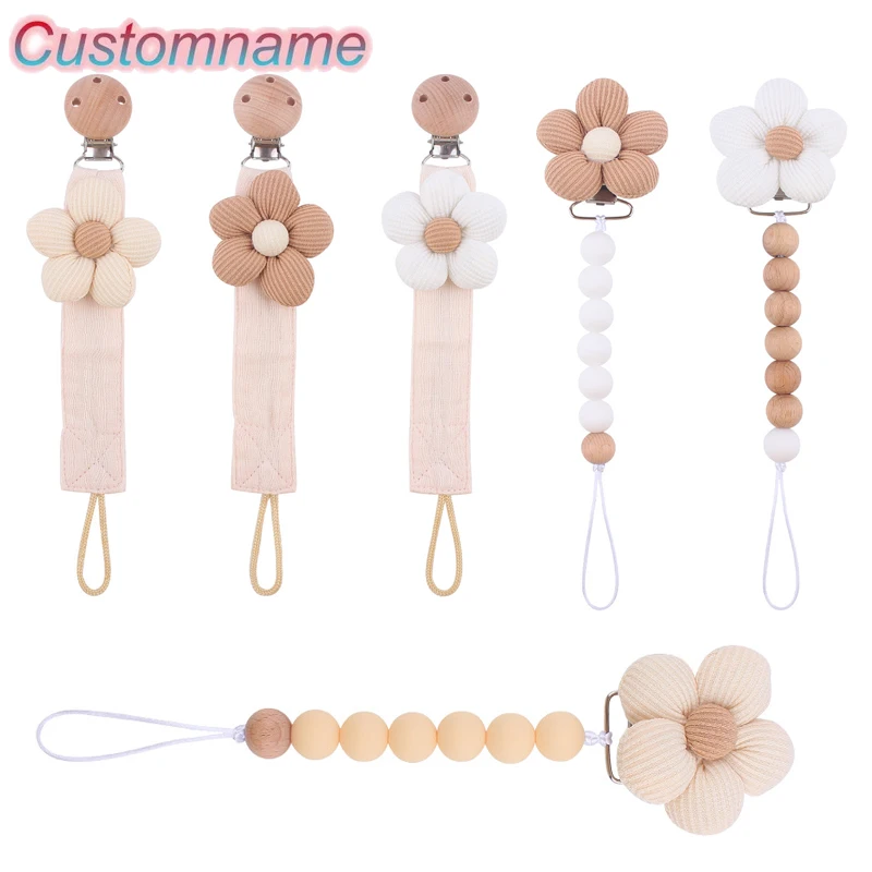 Pacifier clip pacifier chain pacifier accessories teether clip Baby Accessories Newborn Products Chain Pacifier Clip Burlap Flower Anti Drop Chain Pacifier Teether Clip Silicone Children Gift