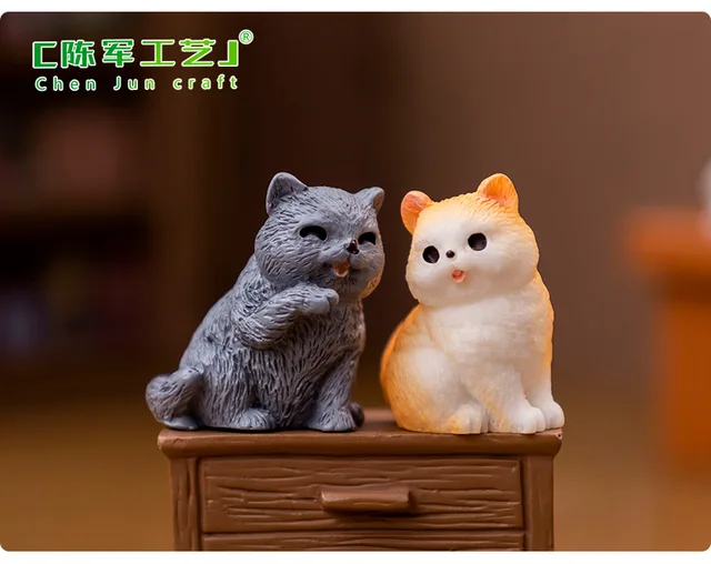 Catxaa小さな猫の置物、1個 - AliExpress