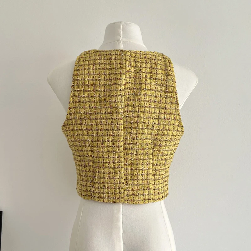 QOERLIN Temperament Sleeveless Waistcoat Irregular Short Jacket Coat Female Single-Breasted Pocket Vest Women High Streetwear