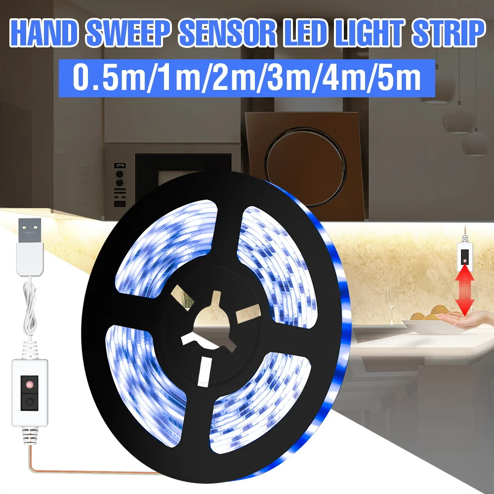 

LED Strip Light Hand Sweep Sensor LED Light Strip Room Decoration TV Backlight USB 0.5M 1M 2M 3M 4M 5M Diode Flexible Lamp Strip