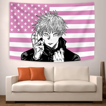 90x150 cm Rosa Bandiera Americana Anime Decorazione Arazzo Della Parete Casa Camera Da Letto Anime Incantesimo Ritorno Battaglia Soggiorno Camera Da Letto Arazzo 1