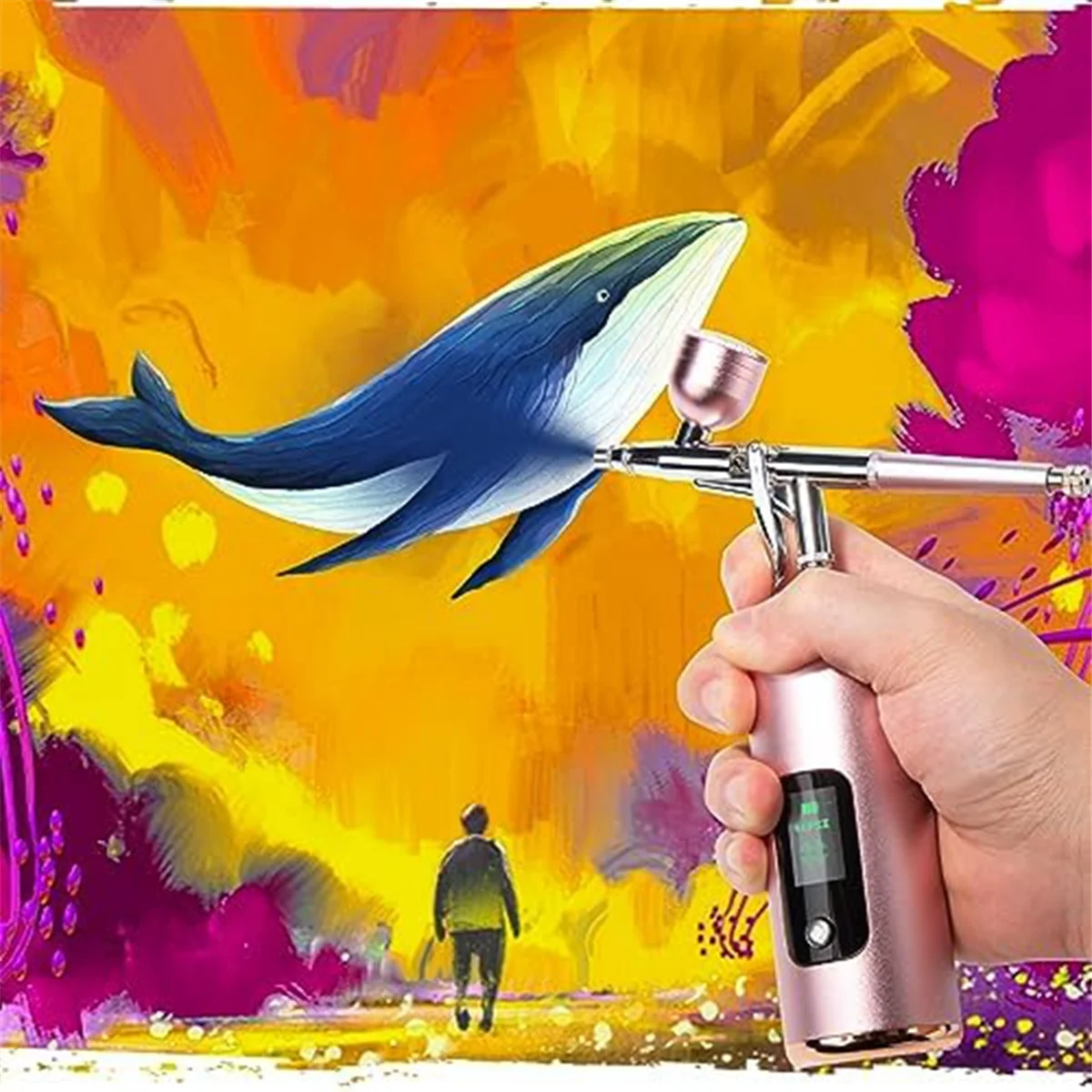 압축기가 있는 에어 브러시 세트, 모델 페인트, 문신, 매니큐어, 화장품에 적합, 46 PSI