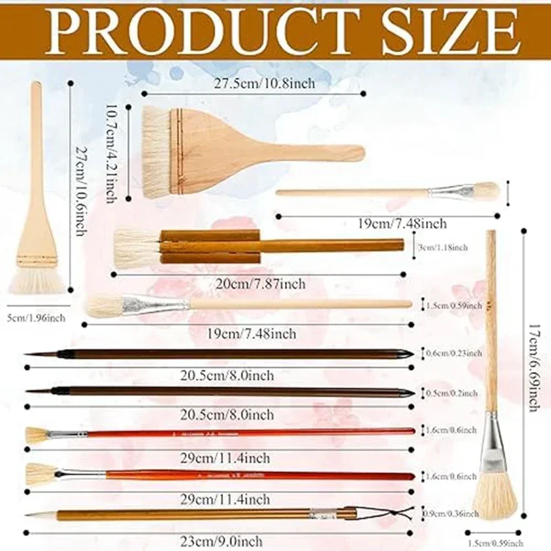 

Для глазурных кистей для взрослых, набор из 12 предметов, акриловая керамика, для студентов, Детская Акварельная керамика