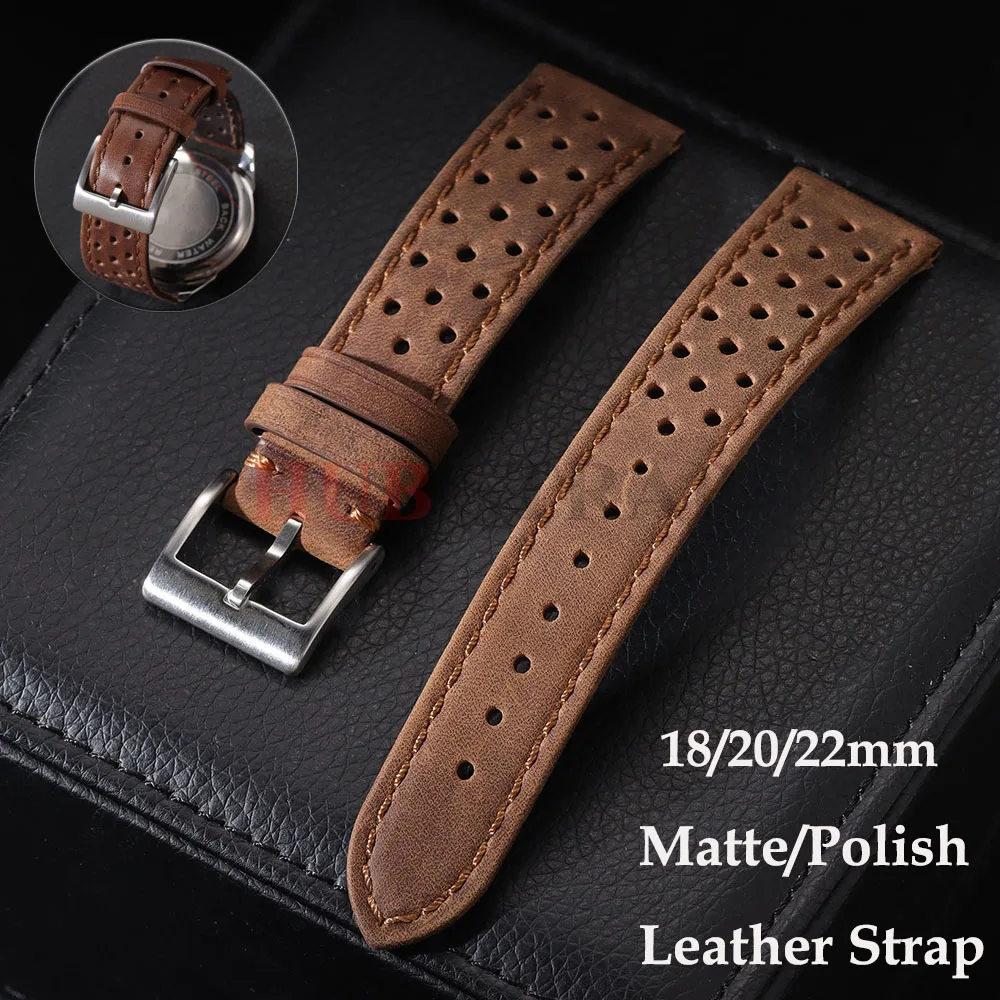 Premium Genuine Cowhide Leather Strap - Soft Breathable Retro Wristband