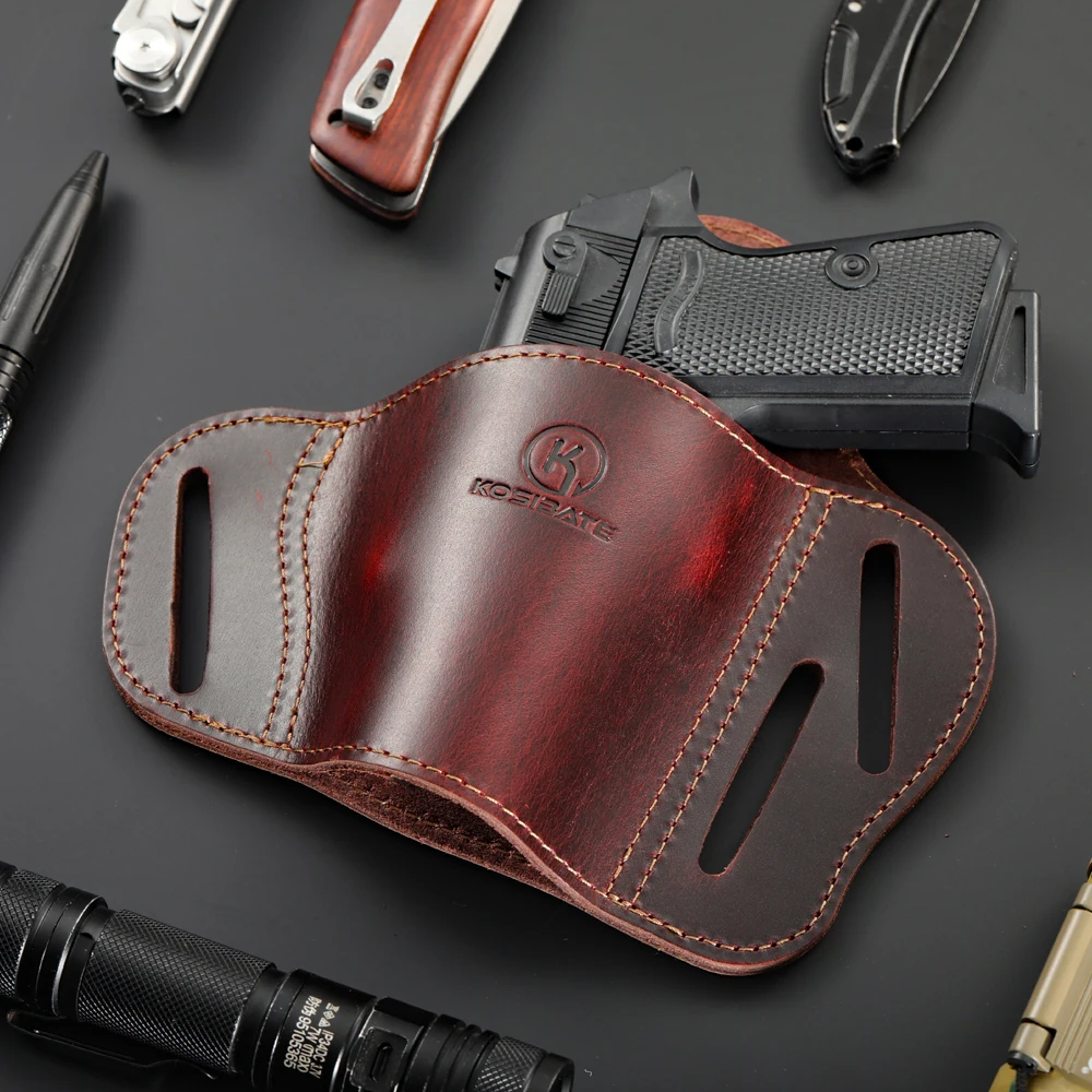 Jagd-Echtleder-Holster OWB Echtes Leder-Gürtelholster 1911 Holster OWB, Leder-Pancake-Holster Passend für Alle 1911-Stil Handfeuerwaffen
