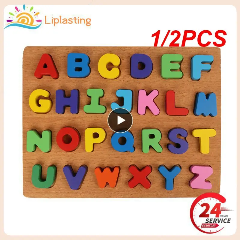 

1/2PCS Puzzle Digital Wooden Toys Early Learning Jigsaw Letter Alphabet Number Puzzle Preschool Educational Baby Toys for