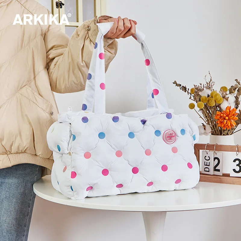 ARKIKA Polka Dot Pet Cat Bag Out Portable Puppy Dog Large Capacity Autumn and Winter Outdoor Backpacks