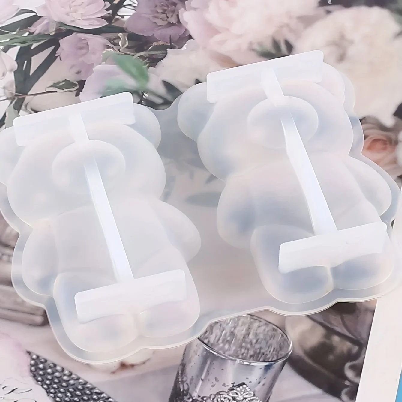 DIY Crystal Drip Resin Mold Bear Statue Silicone Animal Mold