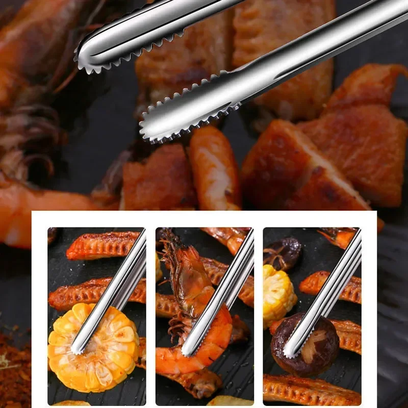 Stainless Steel Locking Tongs - Multi - Purpose  BBQ  &  Cooking  Tool  for  Steak,  Salad,  Baking  with   Non-Slip   Grip