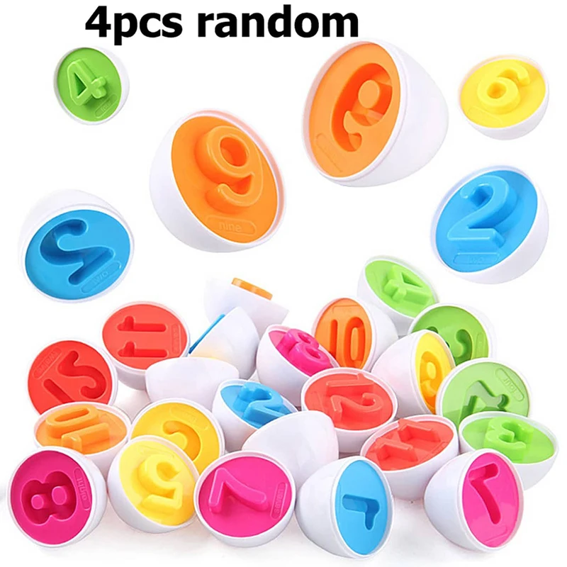 4pcs Paired with Smart Eggs Infant Early Education Toys Baby Twisting Eggs Simulated Egg Toys Color Object Cognition TMZ 3