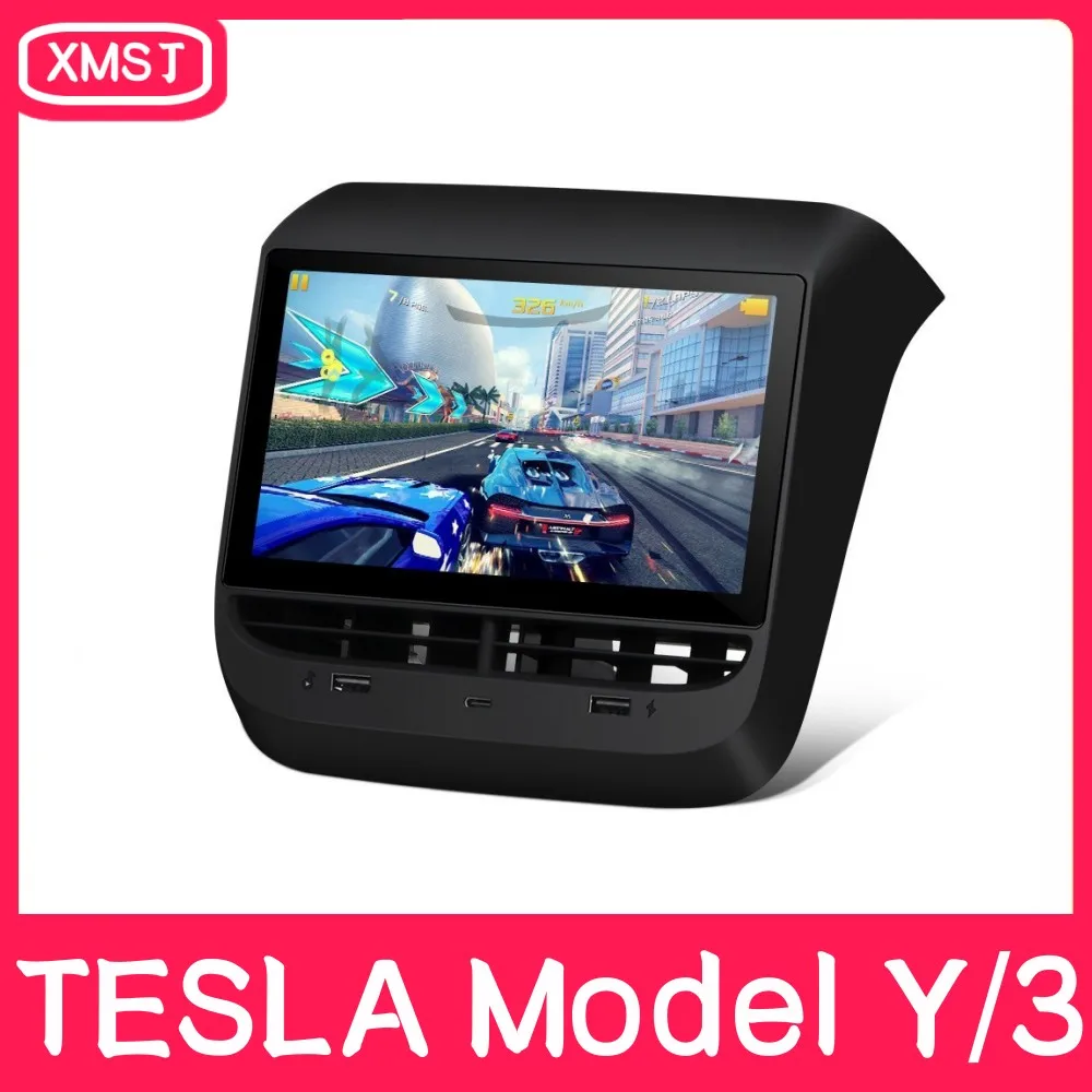 

Tesla Model 3/Y Wireless Carplay Rear Control Display Climate Temperature Monitor and AC Panel Control for Entertainment Screen