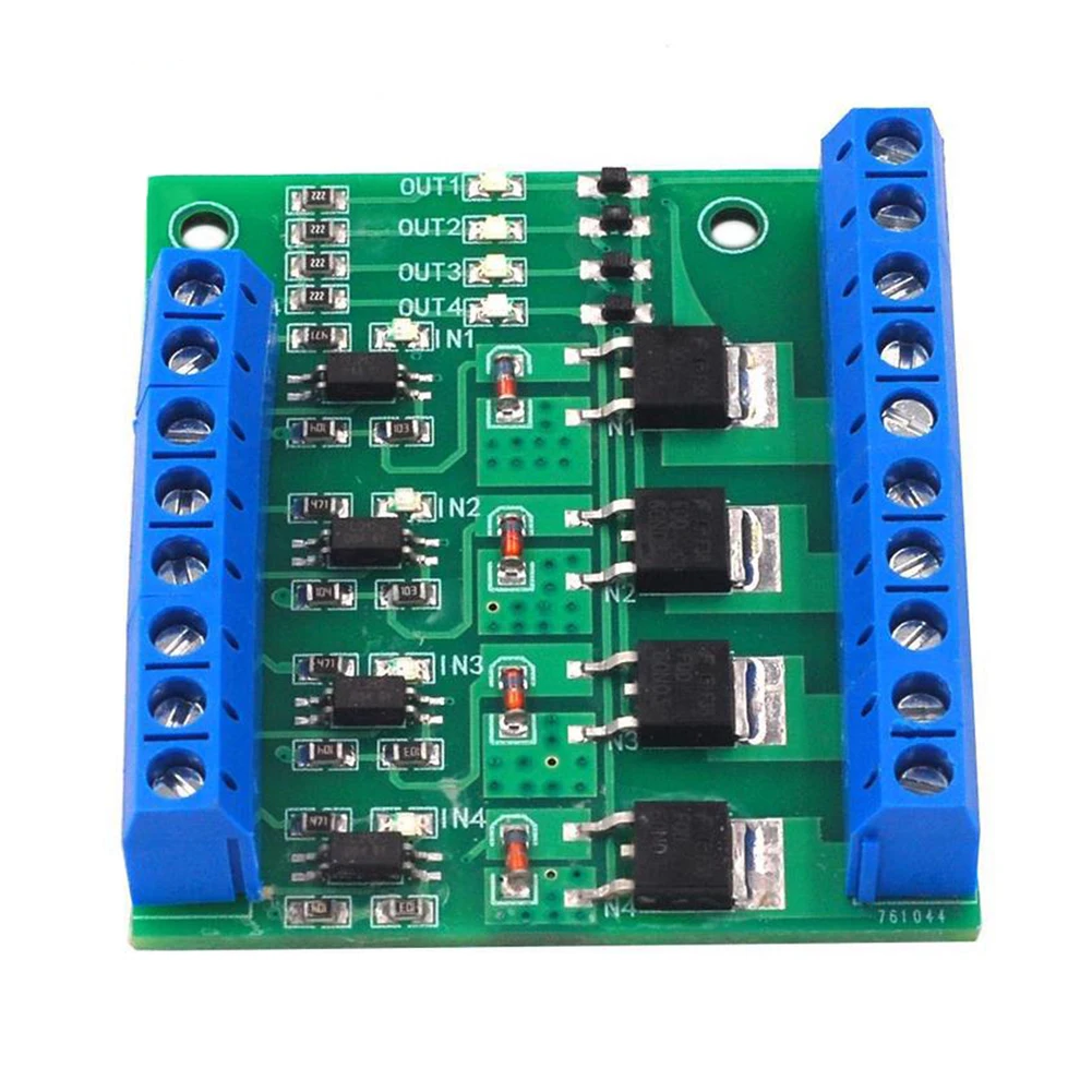 4 채널 MOS FET PLC 증폭기 보드 드라이버 모듈 PWM 3-20V  3.7-27V DC 10A 회로 광 커플러 보드 드라이버