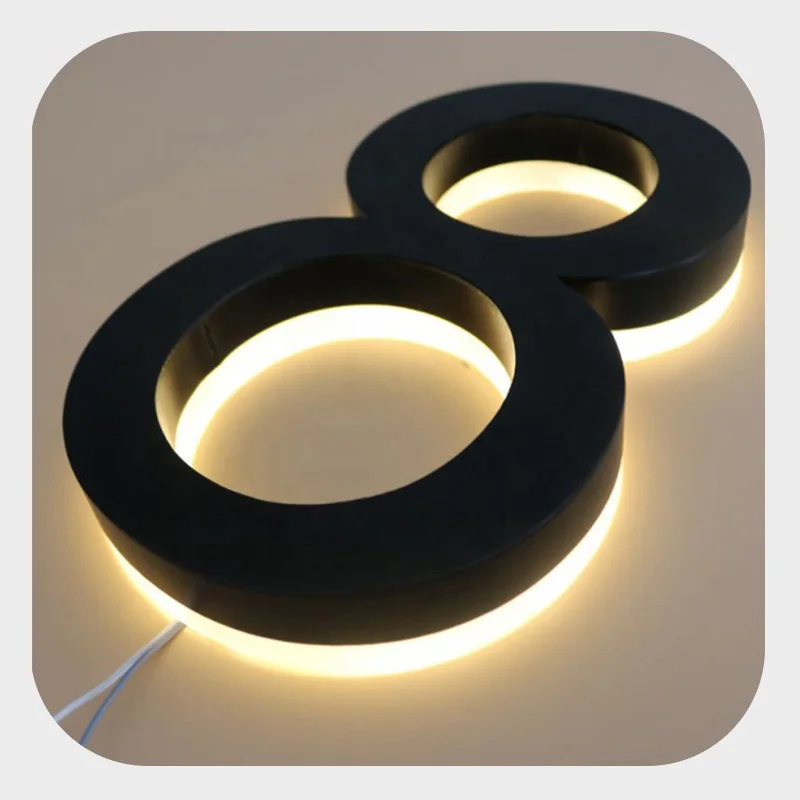 

led alphabet letters custom logo up illuminated Business sign outdoor lights led house number