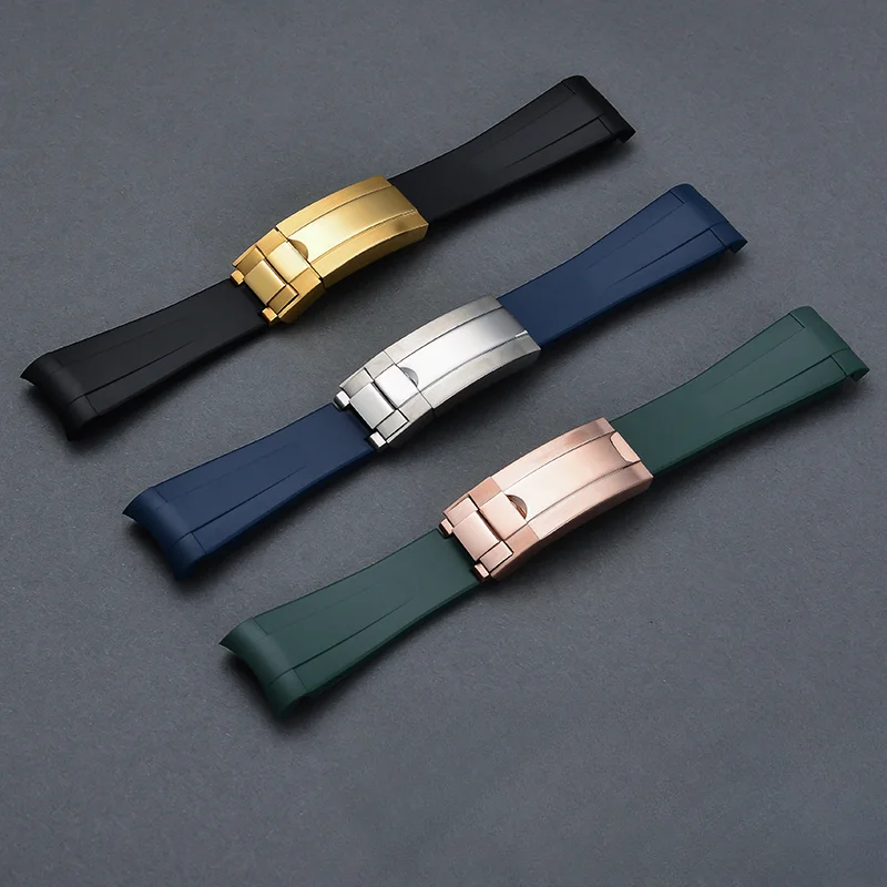 Vintage Time Watches 2 cinturini in gomma per orologio, in silicone, ricambio per orologio sportivo, colore nero, varie misure, 20 mm, confezione da 2