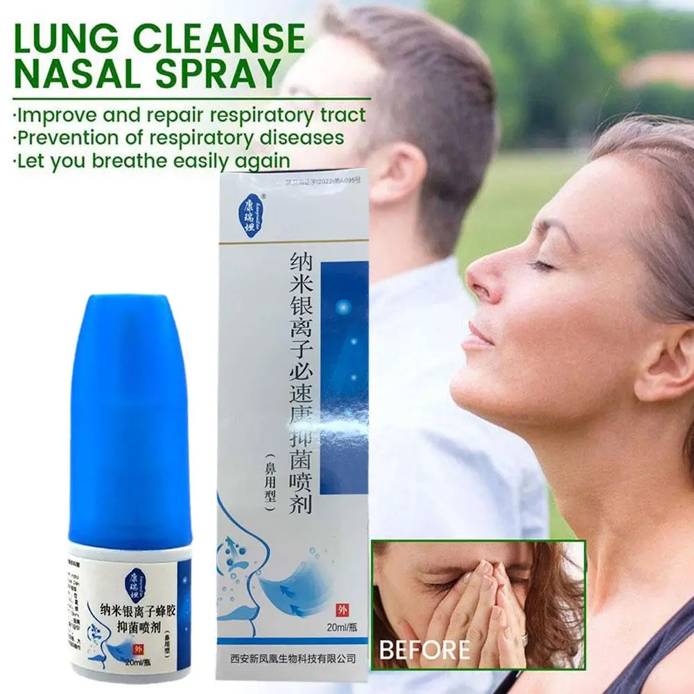 10pcs/lot Nano Silver Ion Propolis Antibacterial Spray Nasal Apparatus Cure Spray Health Rhinitis Nose Sinusitis Anti-snore Nasal Spray