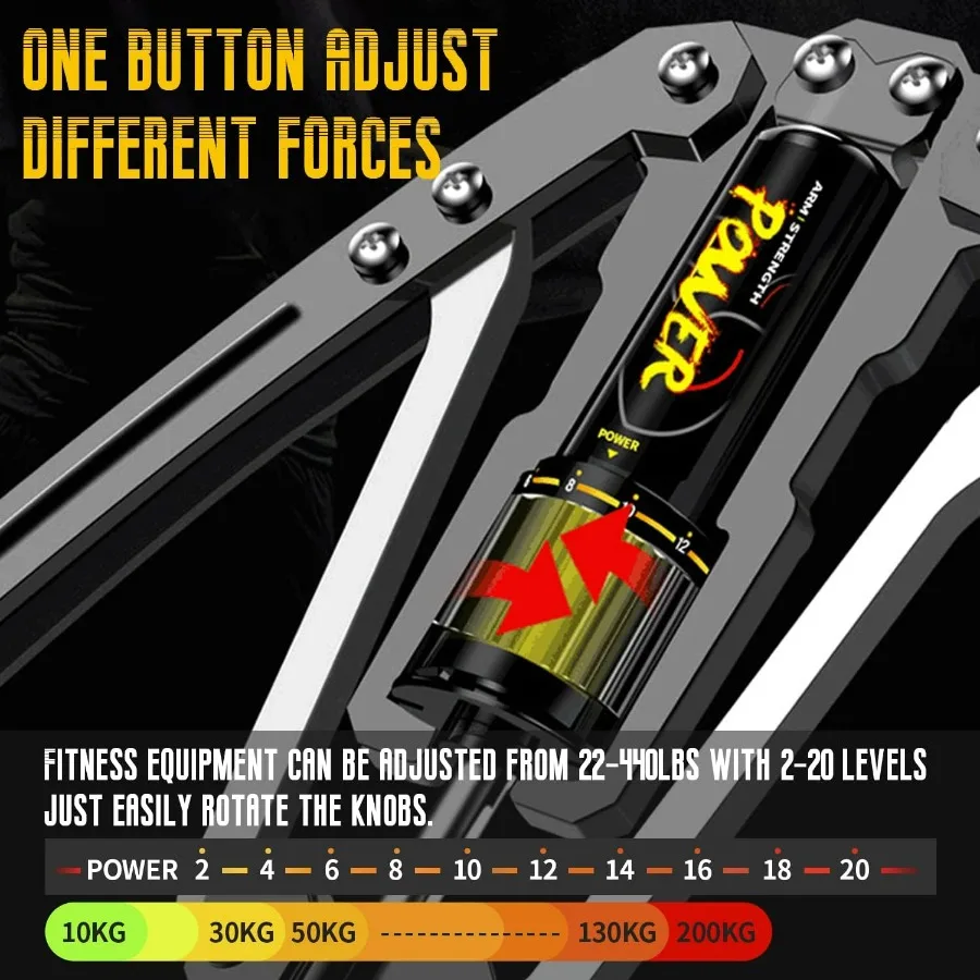 Twister Arm Exerciser - Adjustable 22-440lbs Hydraulic Power/Home Chest Expander/Shoulder Muscle Training Fitness Equipment/Arm